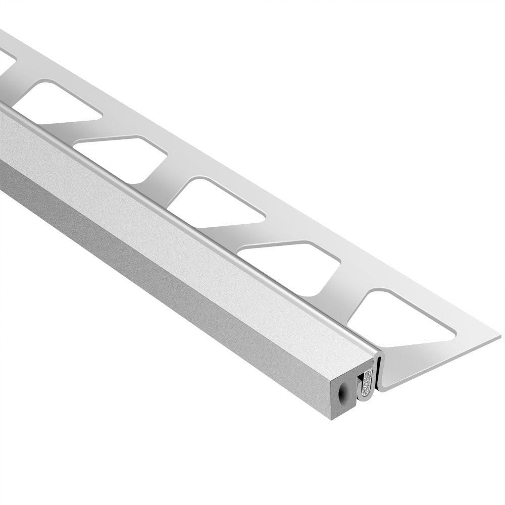Schluter - DILEX-KSA Profilé pour joint de périmètre muni de ruban autoadhésif gris classique - acier inoxydable (V2) 3/8" (10 mm) x 8' 2-1/2"