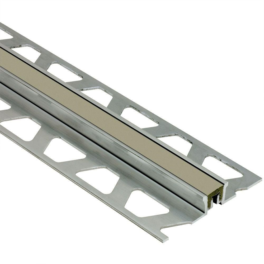 Schluter - DILEX-KSN Profilé pour joint de surface avec insertion gris de 7/16" - Aluminium 3/8" (10 mm) x 8' 2-1/2"