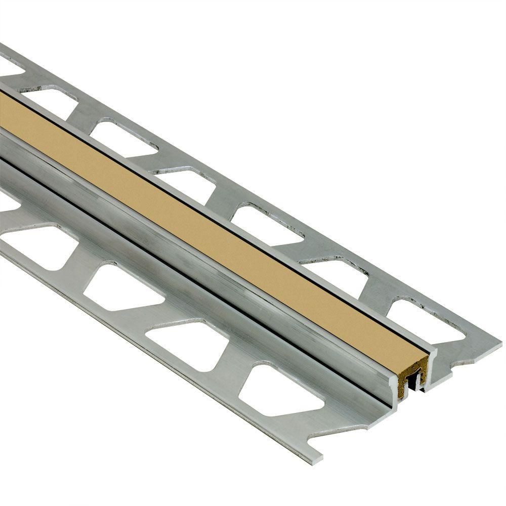 Schluter - DILEX-KSN Profilé pour joint de surface avec insertion beige clair de 7/16" - Aluminium 5/16" (8 mm) x 8' 2-1/2"