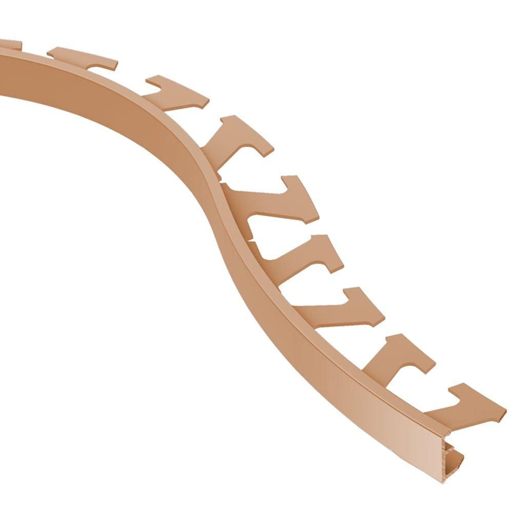 Schluter - JOLLY Profilé radius de bordure de mur/plancher - aluminium anodisé cuivre mat 1/2" (12.5 mm) x 8' 2-1/2"