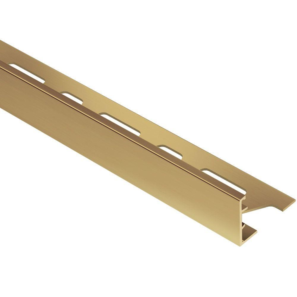 Schluter - SCHIENE Profilé de bordure pour mur/plancher laiton 9/16" (15 mm) x 8' 2-1/2"