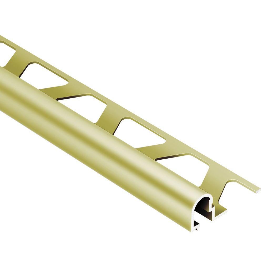 Schluter - RONDEC-DB Profilé décoratif - aluminium anodisé laiton mat 17/32" (14 mm) x 8' 2-1/2"