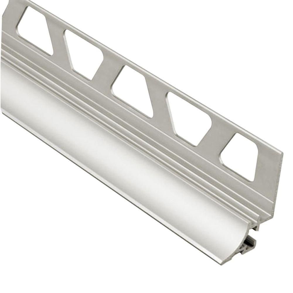 Schluter - DILEX-AHKA Profilé à gorge avec un radius de 3/8" - aluminium anodisé nickel mat 9/16" (15 mm) x 8' 2-1/2"