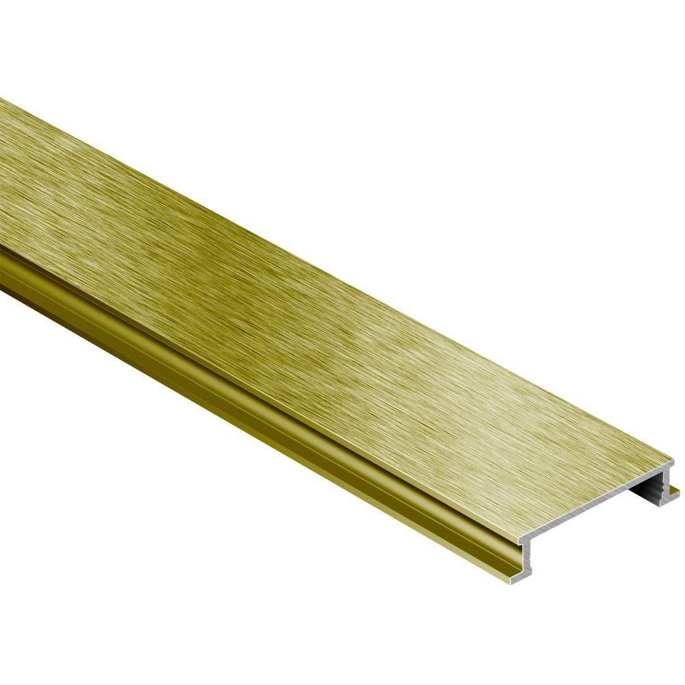 Schluter - DESIGNLINE Profil décoratif de bordure - aluminium anodisé laiton poli 1/4" (6 mm) x 8' 2-1/2"