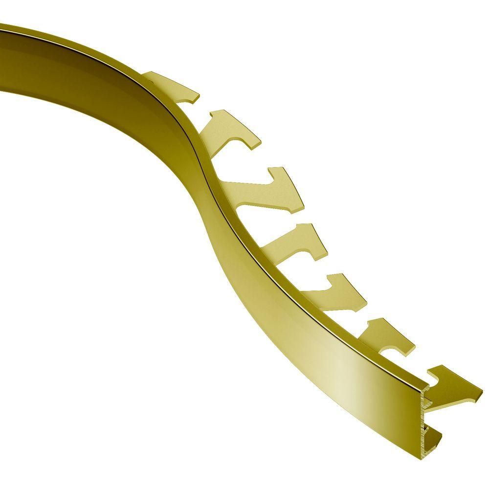 Schluter - SCHIENE Profilé radius de bordure pour mur/plancher - laiton 9/16" (15 mm) x 8' 2-1/2"