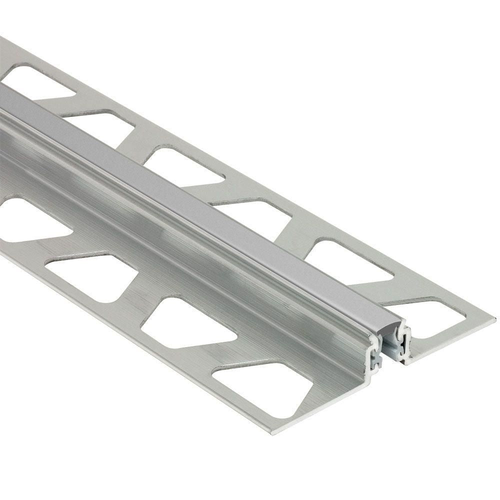 Schluter - DILEX-AKWS Profilé de joint de surface avec zone de mouvement de PVC 1/4" - aluminium gris classique 17/32" (14 mm) x 8' 2-1/2"