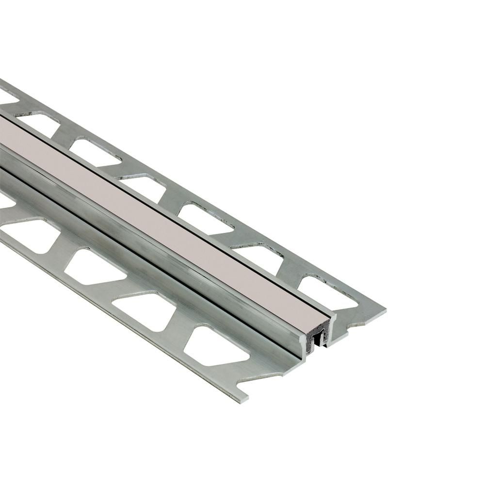Schluter - DILEX-KSN Profilé pour joint de surface avec insertion gris pierre de 7/16" - Aluminium 1/2" (12.5 mm) x 8' 2-1/2"