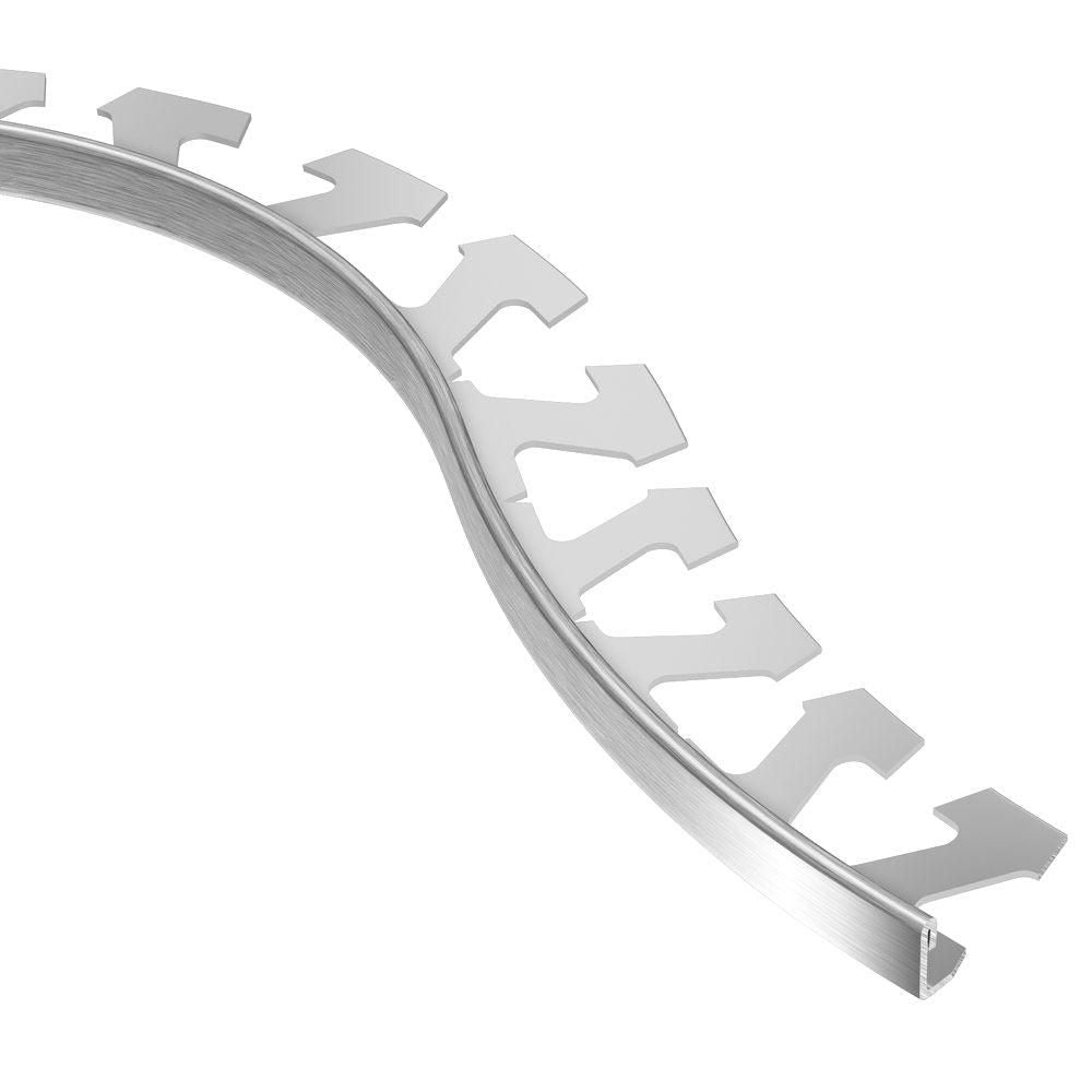 Schluter - JOLLY Profilé radius de bordure de mur/plancher - aluminium anodisé chrome brossé 1/4" (6 mm) x 8' 2-1/2"