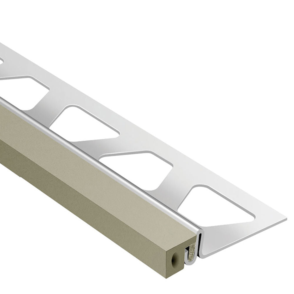 Schluter - DILEX-KSA Profilé pour joint de périmètre muni de ruban autoadhésif gris - acier inoxydable (V2) 5/8" (16 mm) x 8' 2-1/2"