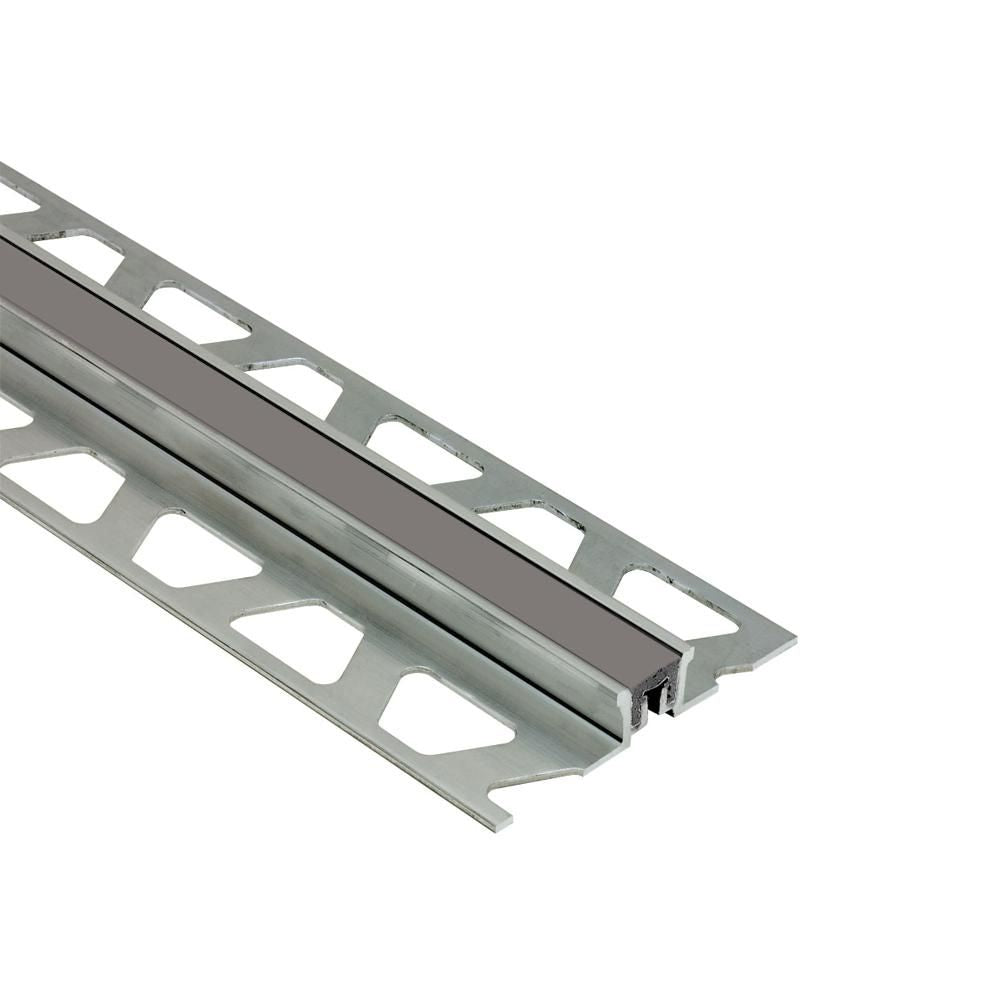 Schluter - DILEX-KSN Profilé pour joint de surface avec insertion anthracite foncé de 7/16" - Aluminium 1/2" (12.5 mm) x 8' 2-1/2"