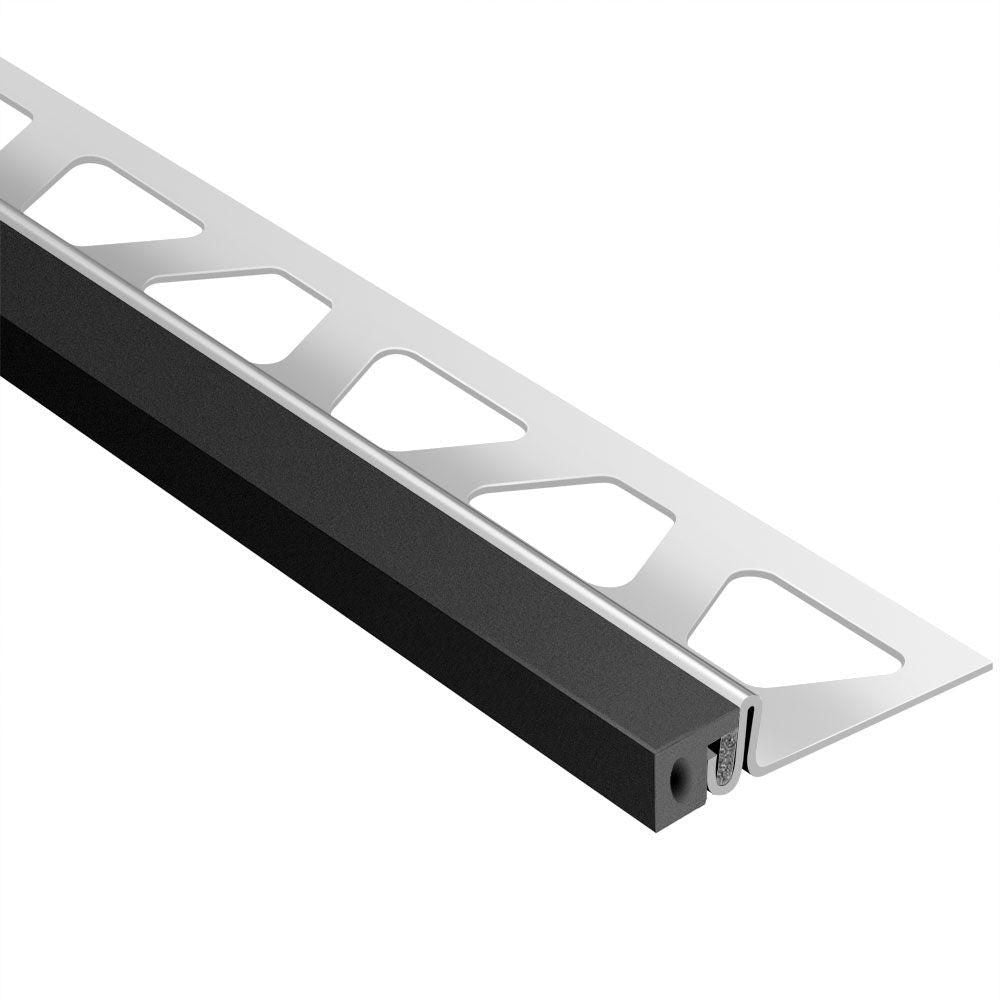 Schluter - DILEX-KSA Profilé pour joint de périmètre muni de ruban autoadhésif noir - acier inoxydable (V2) 3/8" (10 mm) x 8' 2-1/2"