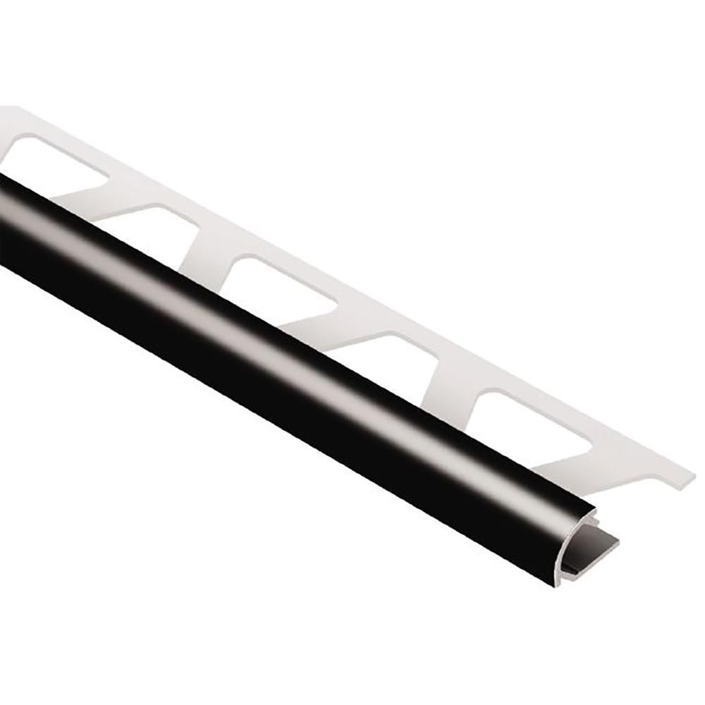 Schluter - RONDEC Profilé de bordure rond - aluminium  noir 3/8" (10 mm) x 8' 2-1/2"