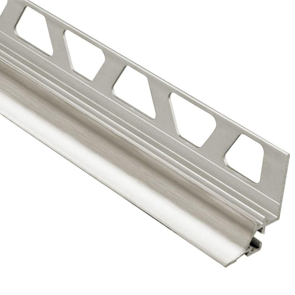 Schluter - DILEX-AHKA Profilé à gorge avec un radius de 3/8" - aluminium anodisé nikel brossé 9/16" (15 mm) x 8' 2-1/2"
