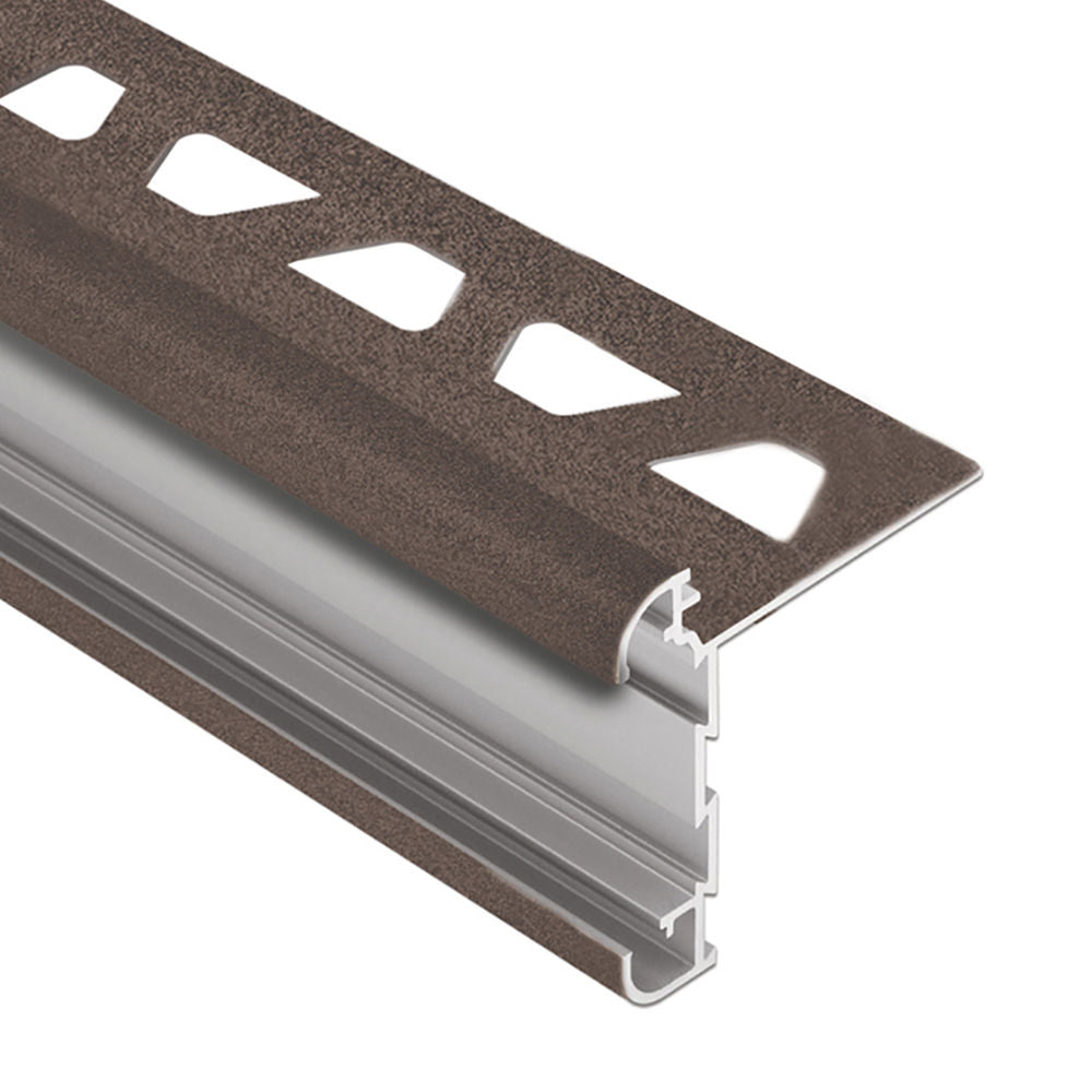 Schluter - RONDEC-CT Profilé de bordure à comptoir double rail - Aluminum Bronze 3/8" (10 mm) x 8' 2-1/2"