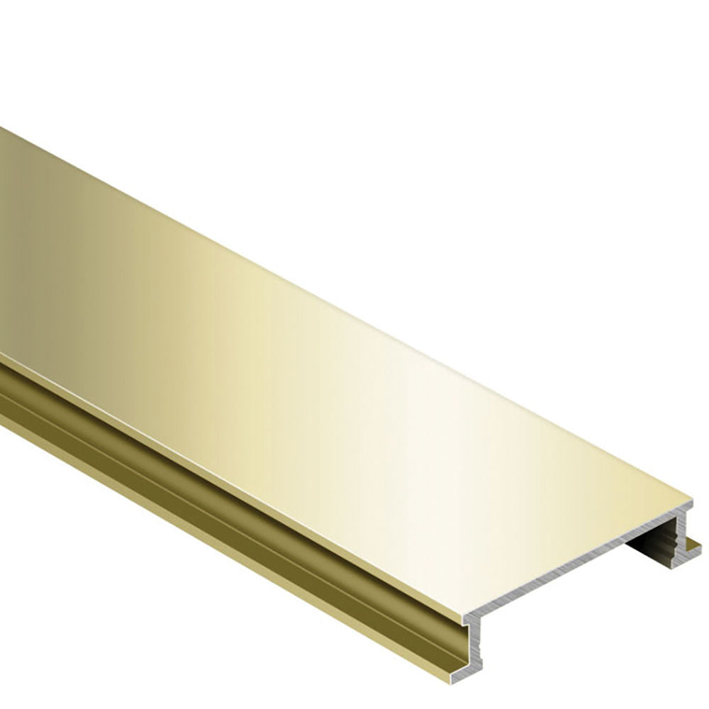 Schluter - DESIGNLINE Profil décoratif de bordure - aluminium anodisé laiton poli 1/4" (6 mm) x 8' 2-1/2"