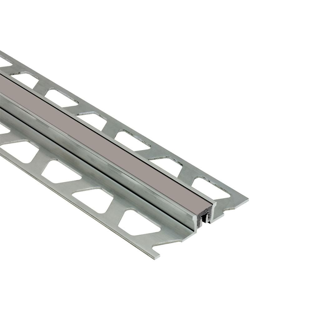 Schluter - DILEX-KSN Profilé pour joint de surface avec insertion coulis gris de 7/16" - Aluminium 3/8" (10 mm) x 8' 2-1/2"