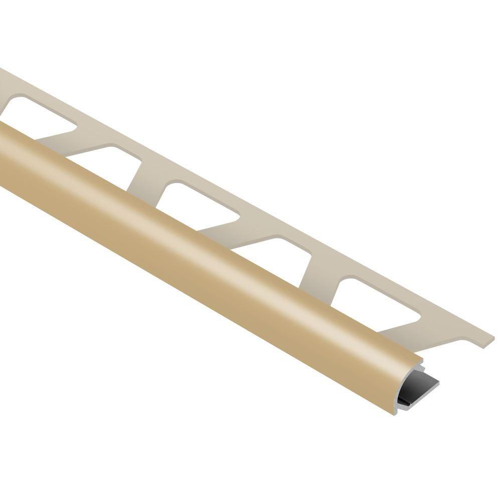Schluter - RONDEC Profilé de bordure rond - aluminium  beige clair 3/8" (10 mm) x 8' 2-1/2"