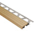 Schluter - TREP-S Profilé de nez de marche avec insert beige clair - acier inoxydable (V2) et plastique PVC 1-1/32" x 8' 2-1/2" x 1/2" (12.5 mm)