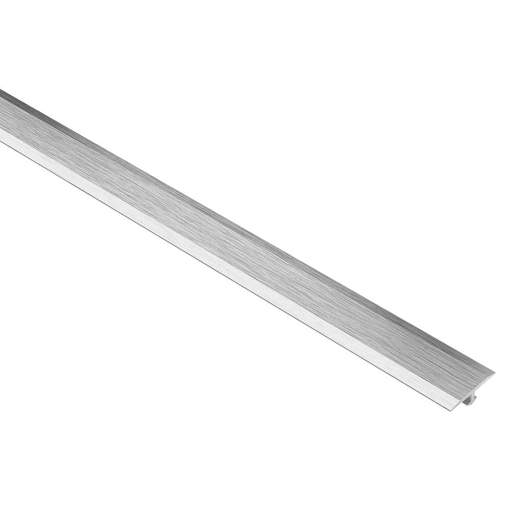 Schluter - VINPRO-T Profilé de transition pour revêtement de vinyle - Aluminum Anodized Brushed Chrome 17/32" (14 mm) x 8' 2-1/2"