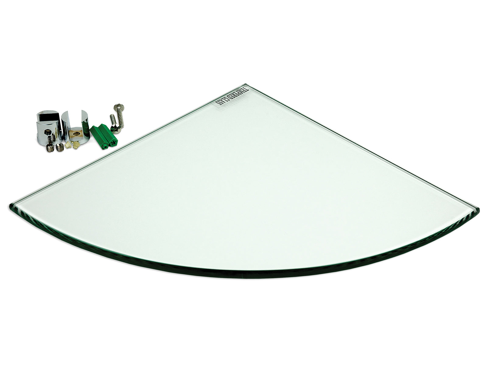 Anatolia - Tablette d'angle en verre trempé - 9" x 9" x 8 mm