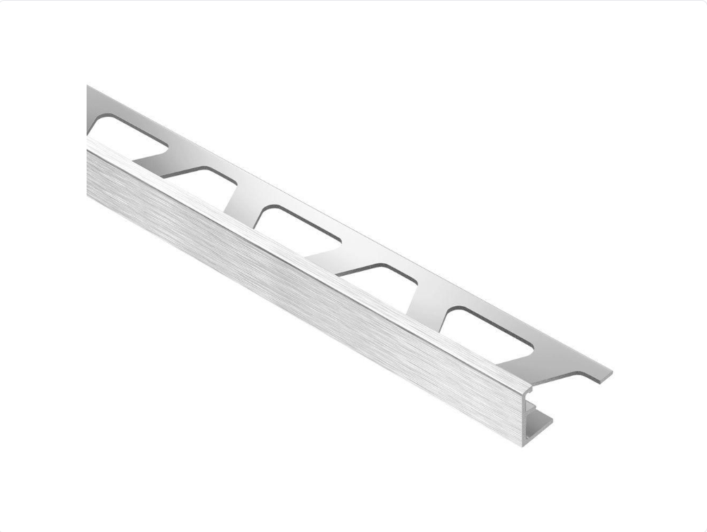 Schluter - 3/8" (10 mm) x 8' 2-1/2" - SCHIENE Profilé de bordure de mur/plancher aluminium anodisé chrome brossé ||A100ACGB
