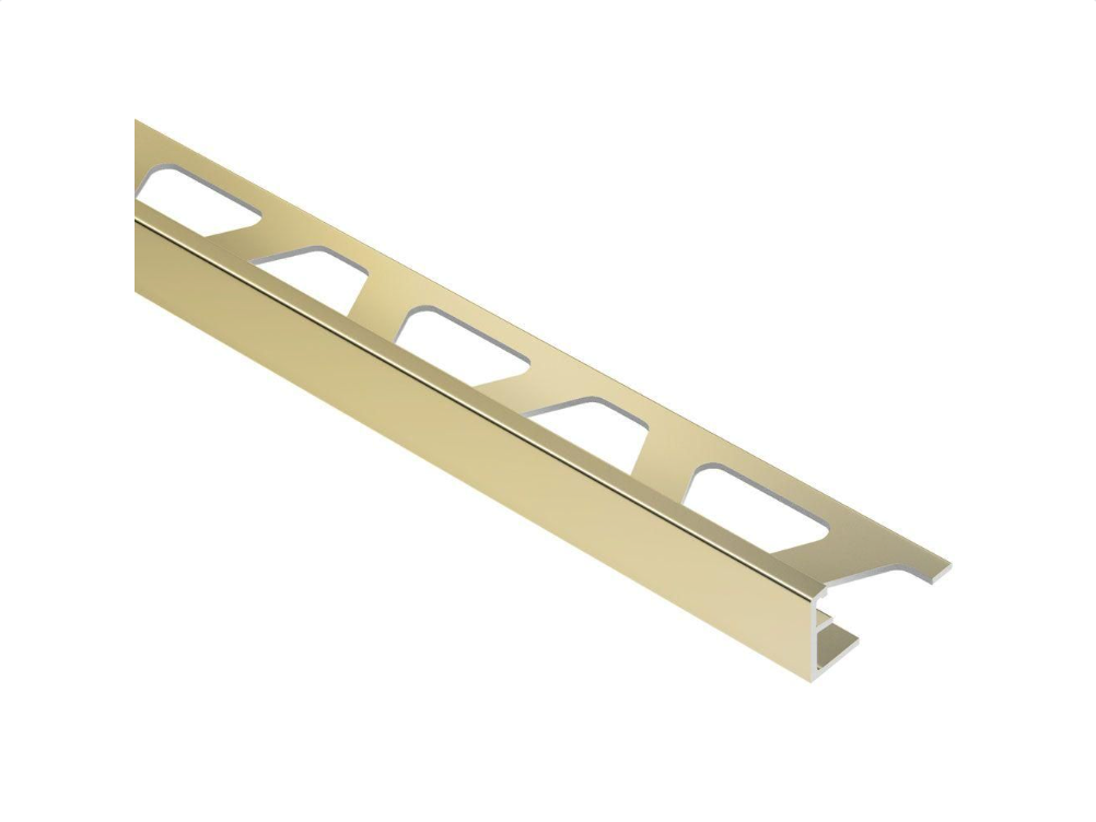 Schluter - 3/8" (10 mm) x 8' 2-1/2" - SCHIENE Profilé de bordure de mur/plancher aluminium anodisé laiton poli ||A100AMG