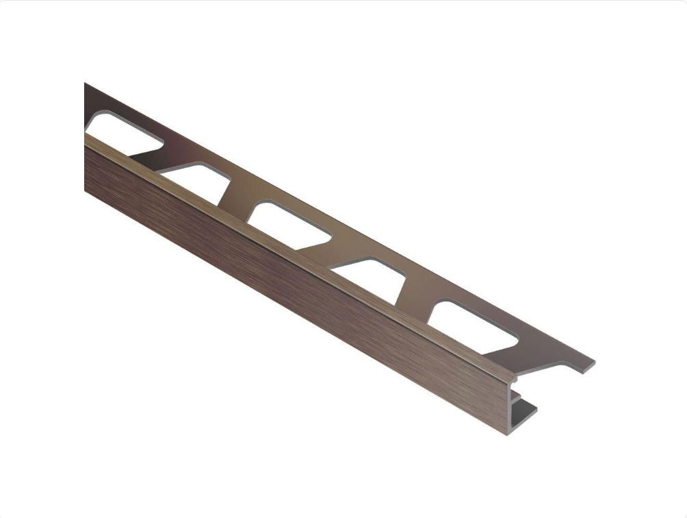 Schluter -  1/2" (12.5 mm) x 8' 2-1/2" - SCHIENE Profilé de bordure de mur/plancher aluminium anodisé bronze antique brossé ||A125ABGB