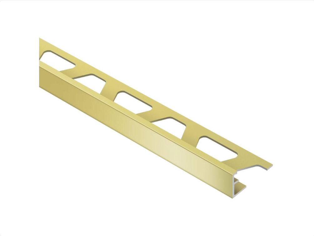 Schluter - 1/2" (12.5 mm) x 8' 2-1/2" - SCHIENE Profilé de bordure de mur/plancher aluminium anodisé laiton mat ||A125AM