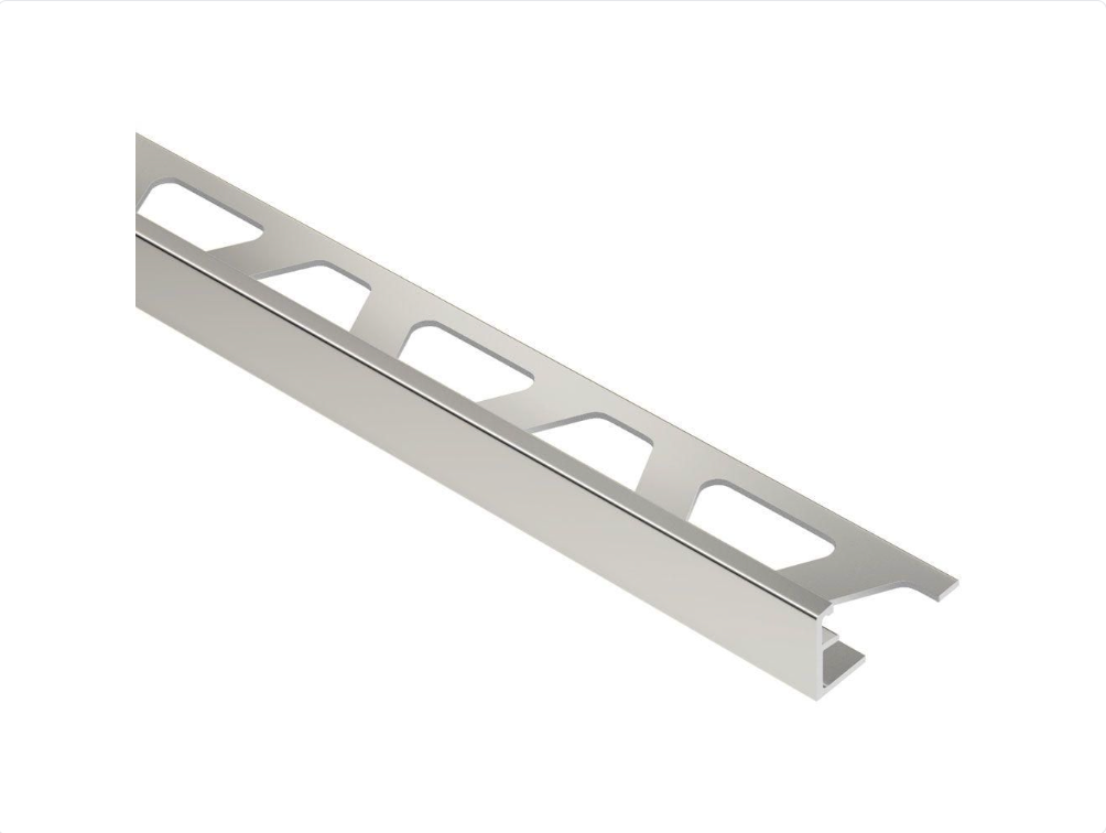 Schluter - 1/2" (12.5 mm) x 8' 2-1/2" - SCHIENE Profilé de bordure de mur/plancher aluminium anodisé nickel poli ||A125ATG