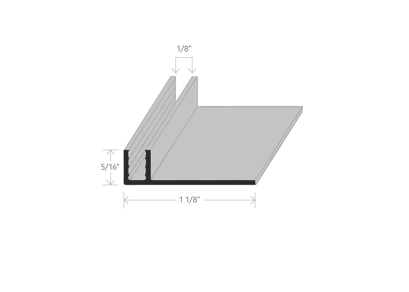 Core Flooring - Agrippeur de tapis sans dents - 5/16" (7.9 mm) x 1-1/8" x 12'
