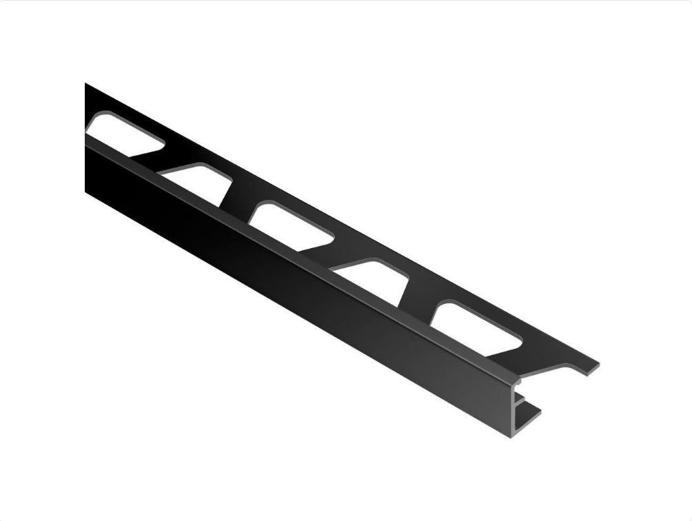 Schluter - 5/16" (8 mm) x 8' 2-1/2" - SCHIENE Profilé de bordure de mur/plancher aluminium anodisé noir brillant ||A80AGSG