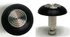 Kinesik - Advantage Unique Dômes tronqués individuels à motif de cercles concentriques noir carborundum avec centre Acier inoxydable 7/8"