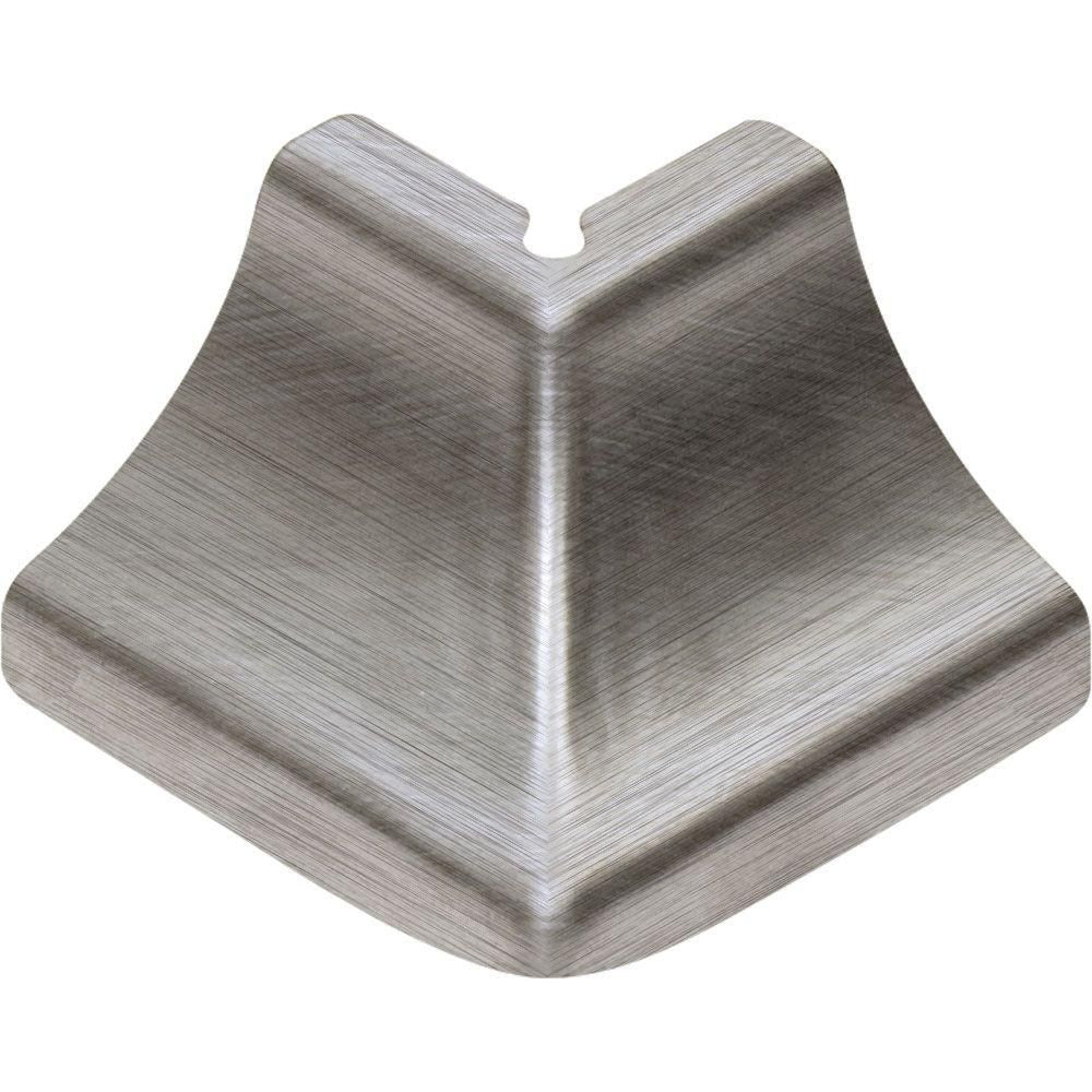 Schluter - DILEX-EHK Coin extérieur 90° 2-directions avec un radius de 23/32" (18.5 mm) - acier inoxydable (V2) brossé