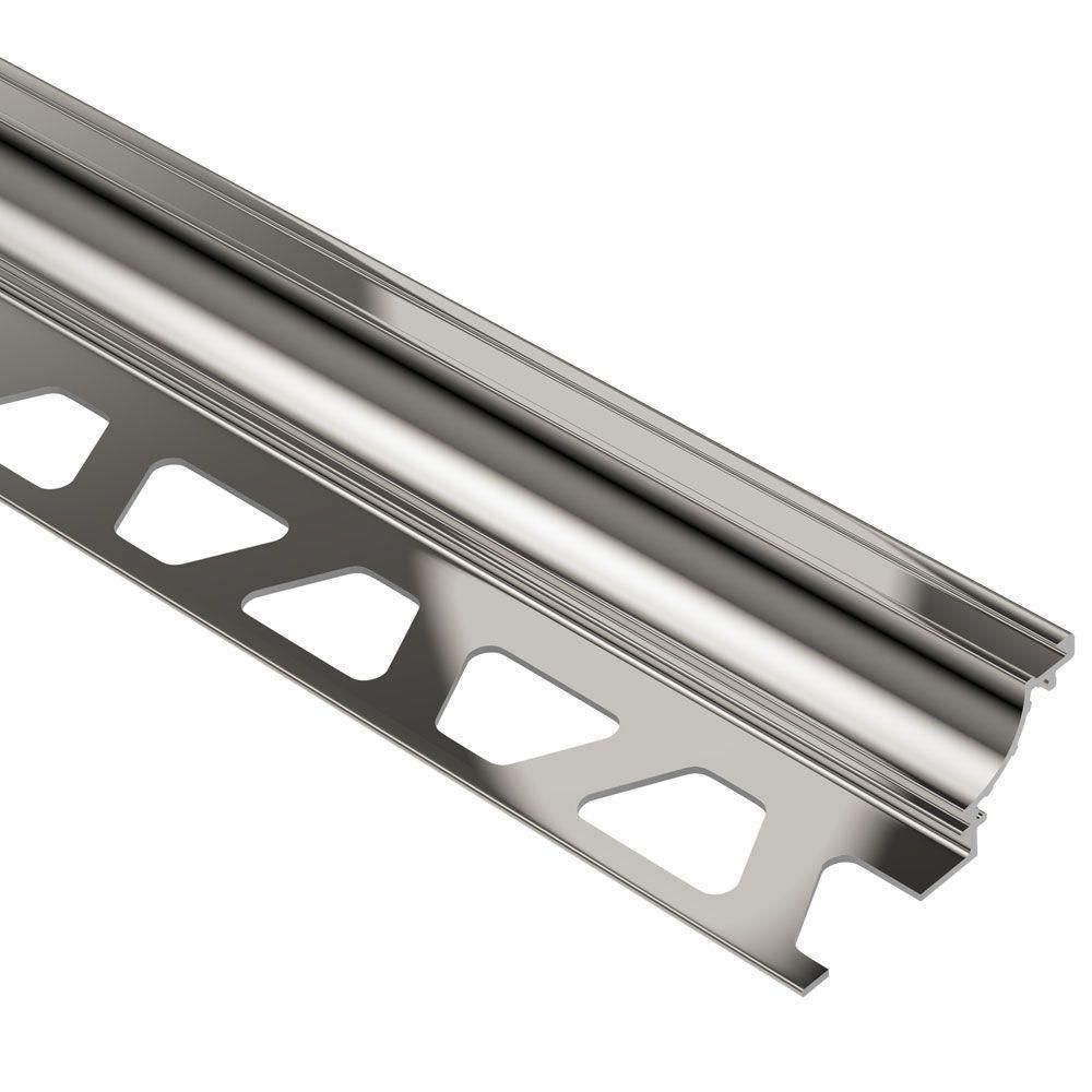 Schluter - DILEX-AHK Profilé à gorge avec un radius de 3/8" (10 mm) - aluminium anodizé nickel poli 3/8" x 8' 2-1/2"