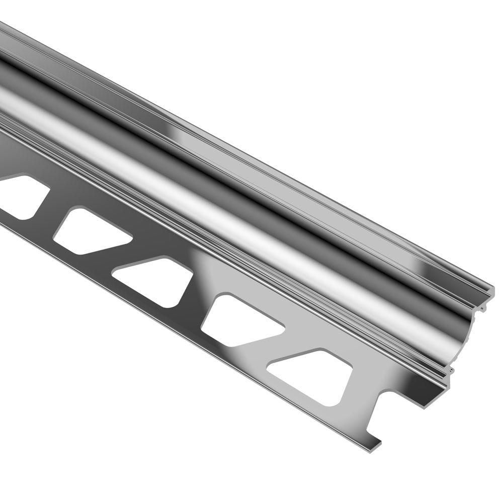 Schluter - DILEX-AHK Profilé à gorge avec un radius de 3/8" - aluminium anodisé chrome poli 5/16" (8 mm) x 8' 2-1/2"