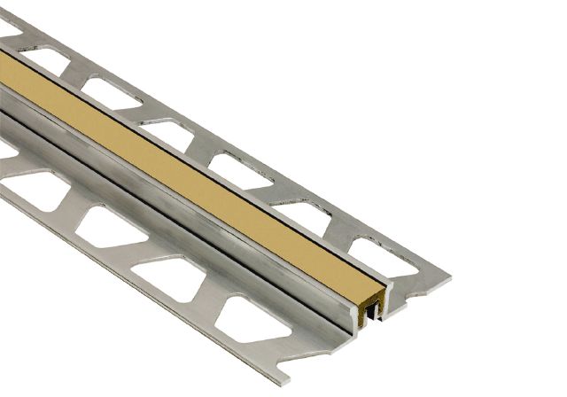 Schluter - DILEX-KSN Profilé pour joint de surface avec insertion beige clair de 7/16" Aluminium 3/8" (10 mm) x 8' 2-1/2"
