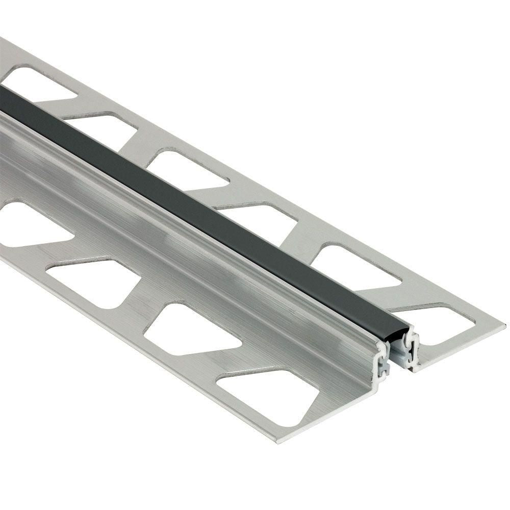 Schluter - DILEX-AKWS Profilé de joint de surface avec zone de mouvement de PVC 1/4" - aluminium noir 7/16" (11 mm) x 8' 2-1/2"
