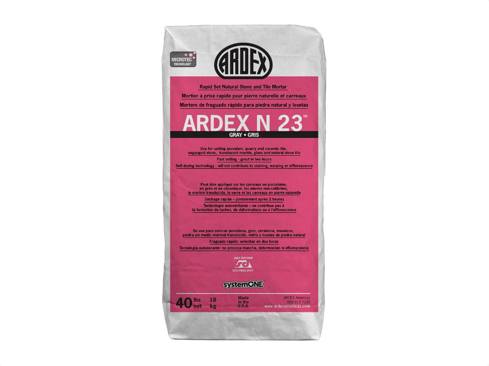 Ardex N 23 - Gris 40 lb - MICROTEC Mortier à prise rapide pour pierre naturelle et carreaux ||20072