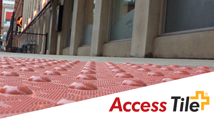 Kinesik - Tuile tactile Access Tile remplaçable à fixer en place #31350 Rouge Safety 24" x 60"