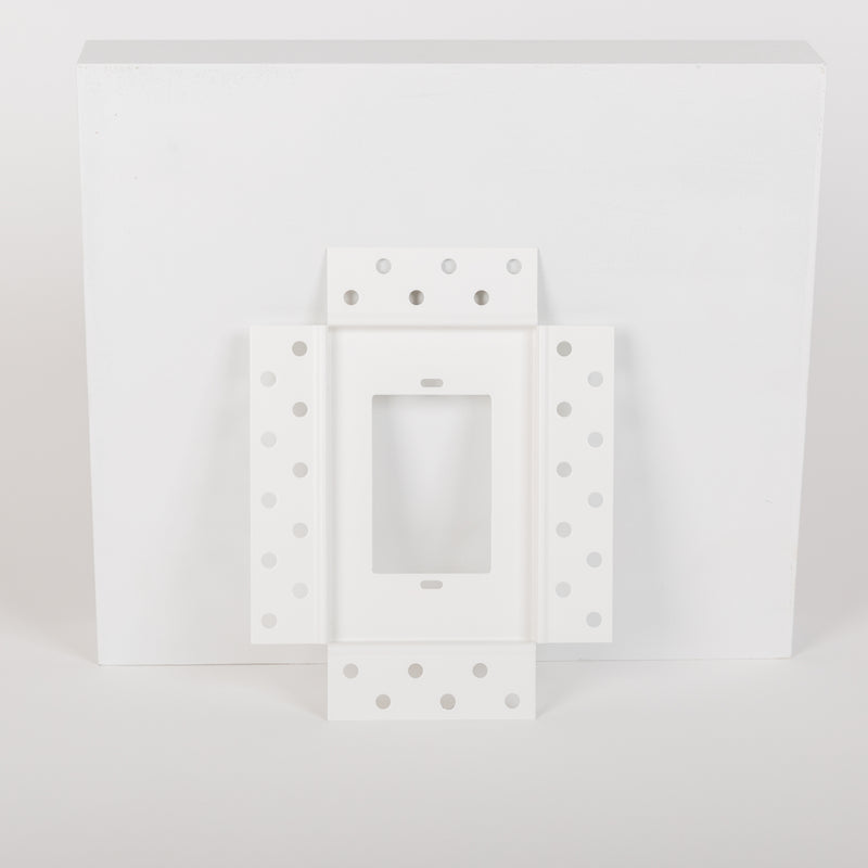 Fittes - Boîtier d'interrupteur pour cloison sèche pour 5 interrupteurs blanc satiné