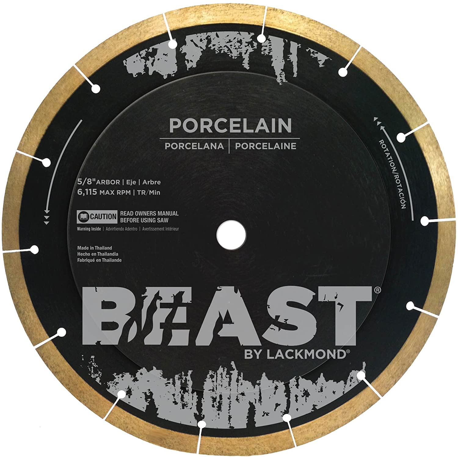 Lackmond - Lame en porcelaine dure de la série BEAST Pro - Arbre 5/8" - 8"