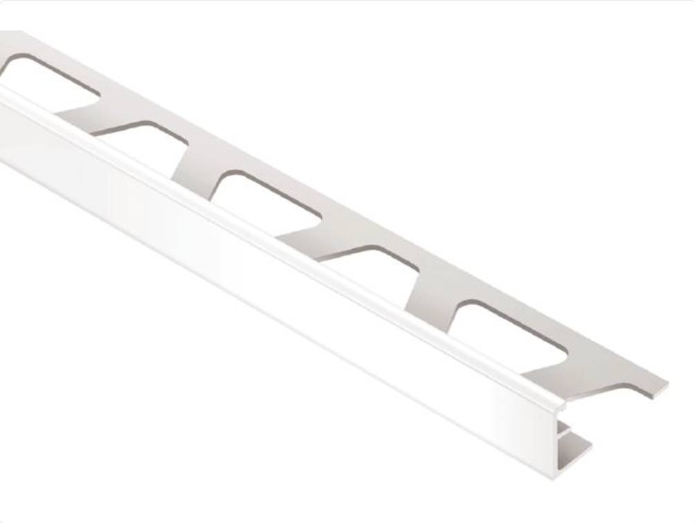 Schluter - 3/8" (10 mm) x 8' 2-1/2" - JOLLY-P Profilé de bordure de mur - Plastique PVC blanc éclatant ||BW100