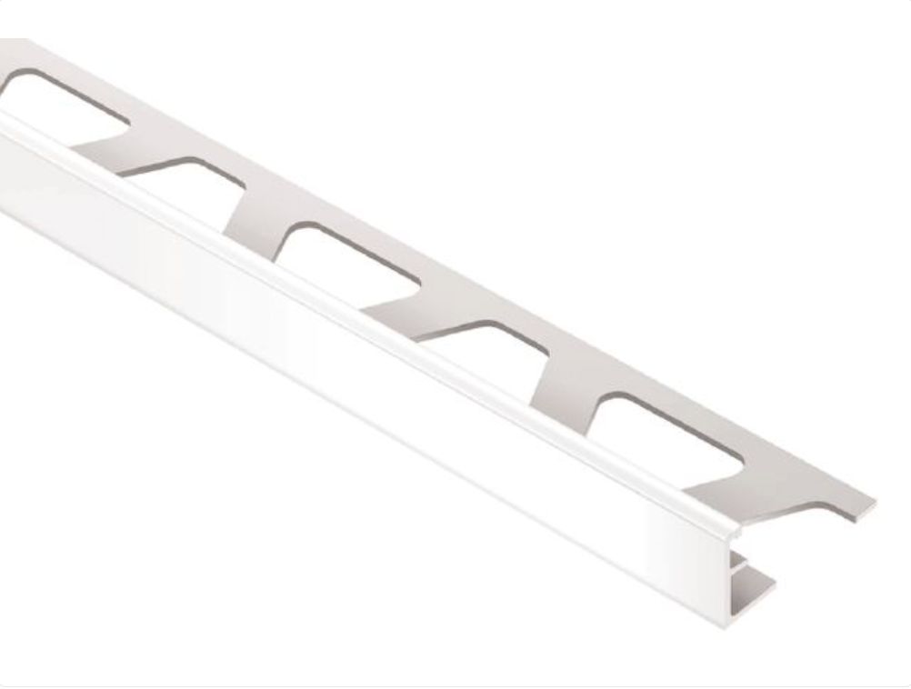 Schluter - 1/2" (12.5 mm) x 8' 2 1/2" - JOLLY-P Profilé de bordure de mur - Plastique PVC blanc éclatant ||BW125