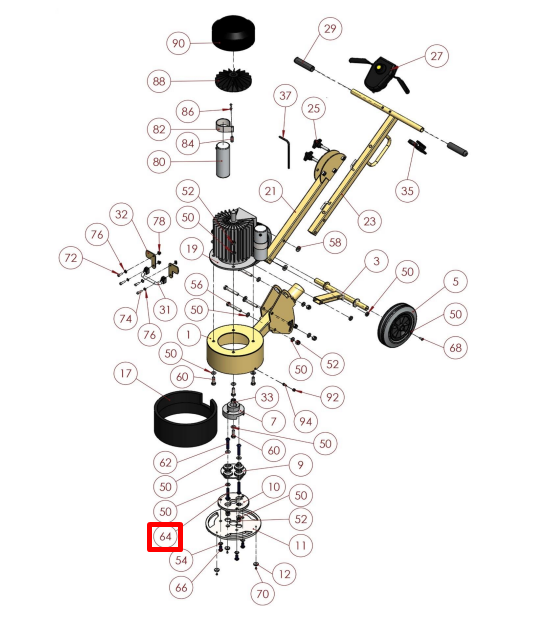 Bartell Morrison - Douille à vis M10 55 mm pour tête de bouton de meuleuse de plancher Alpha