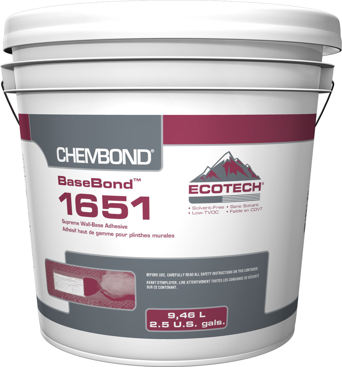 Chembond - BaseBond 1651 Adhésif haut de gamme pour plinthes murales - 9.46 L