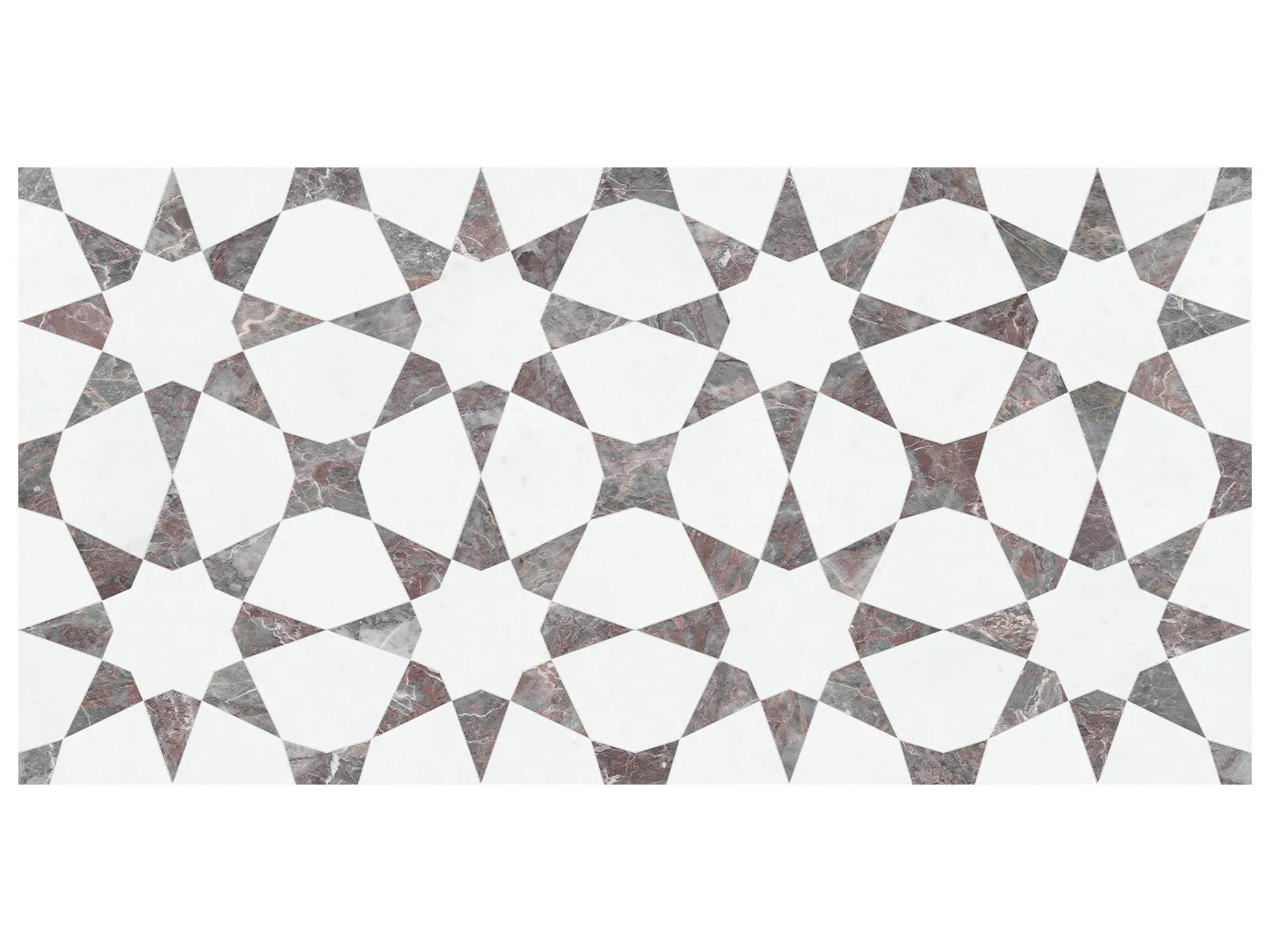 Utopio Stellar Natural Stone Mosaic - Burgundy ||5001-0388-0
