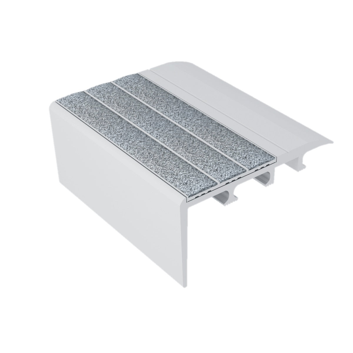 Kinesik - Ecoglo C4-N20 Nez de marche pour tapis en aluminium anodisé avec bandes antidérapantes grises 2.7" (vendu en pied linéaire)