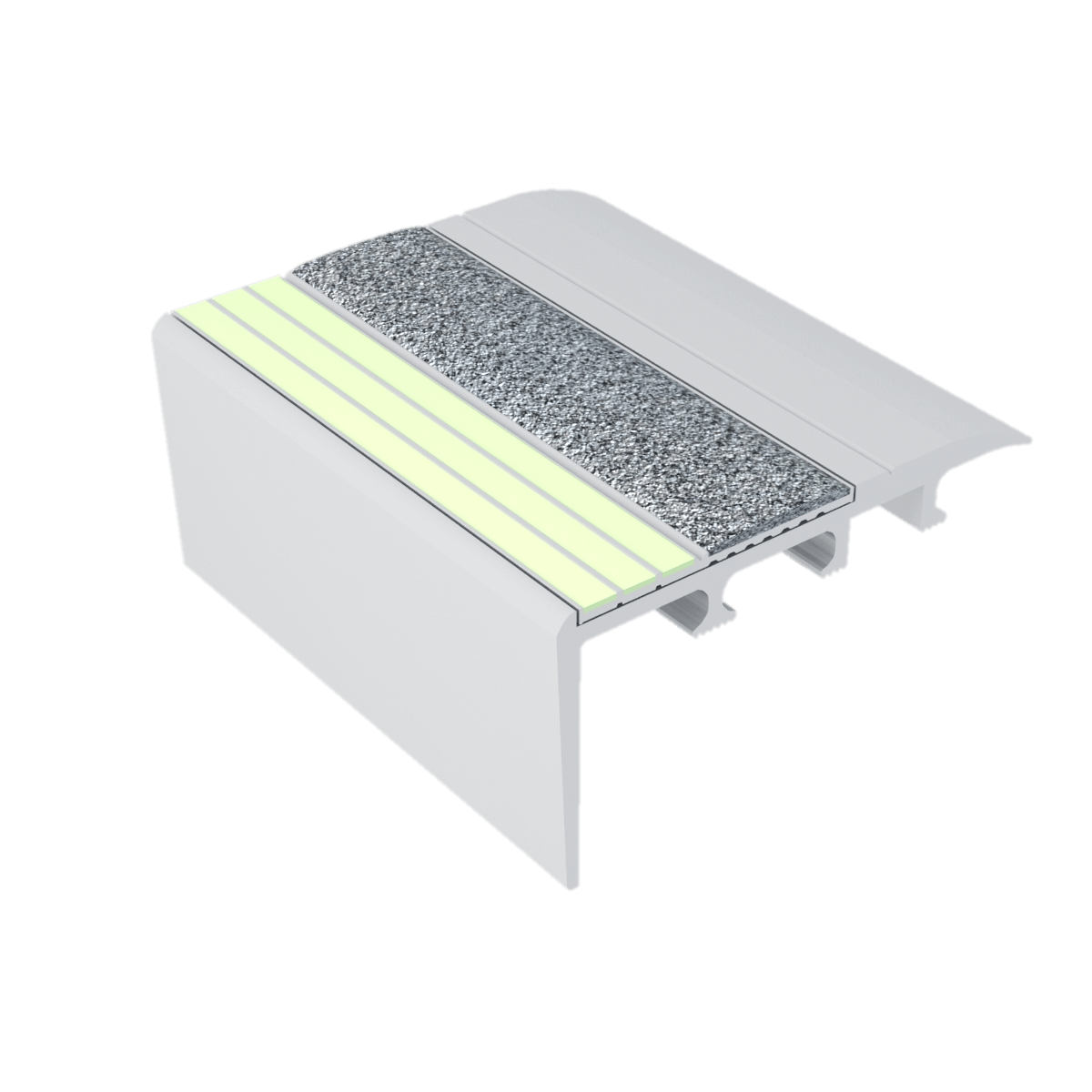 Kinesik - Ecoglo C4-E20 Nez de marche photoluminescent pour tapis avec bande antidérapante grise 2.7" (vendu en pied linéaire)