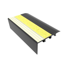 Kinesik - Ecoglo C4-E20 Nez de marche photoluminescent pour tapis en aluminium anodisé avec bande antidérapante jaune 2.7" (vendu en pied linéaire)