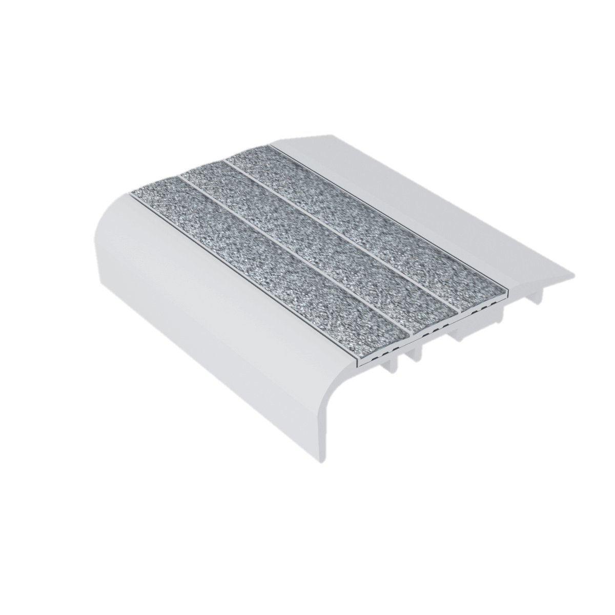 Kinesik - Ecoglo C5-N20 Carpet Stair Nosing with Yellow Anti-Slip Strips 2.6" (vendu en pied linéaire)